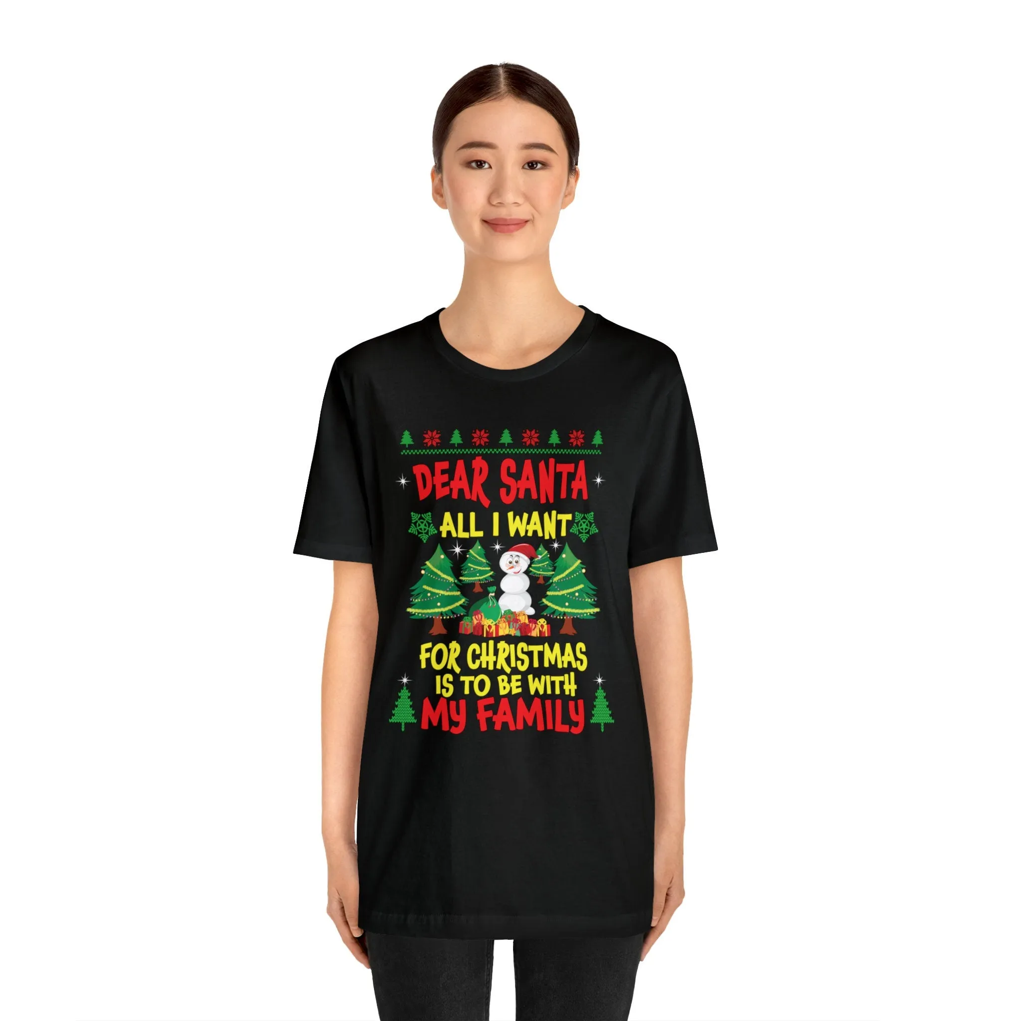 All I Want for Christmas T-shirt is my Family Funny Apparel | Christmas Gift Oversize t shirt for Big Women