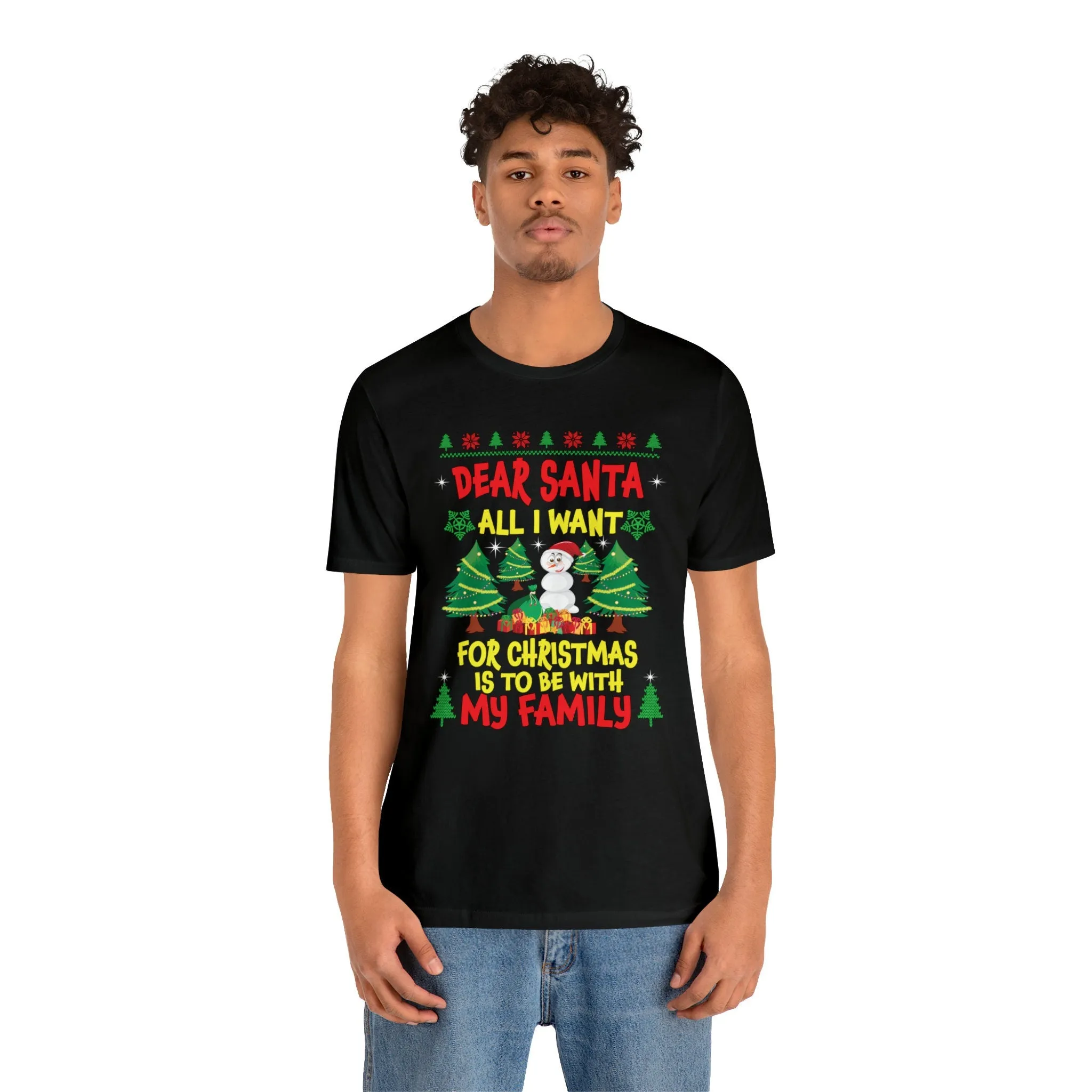 All I Want for Christmas T-shirt is my Family Funny Apparel | Christmas Gift Oversize t shirt for Big Women