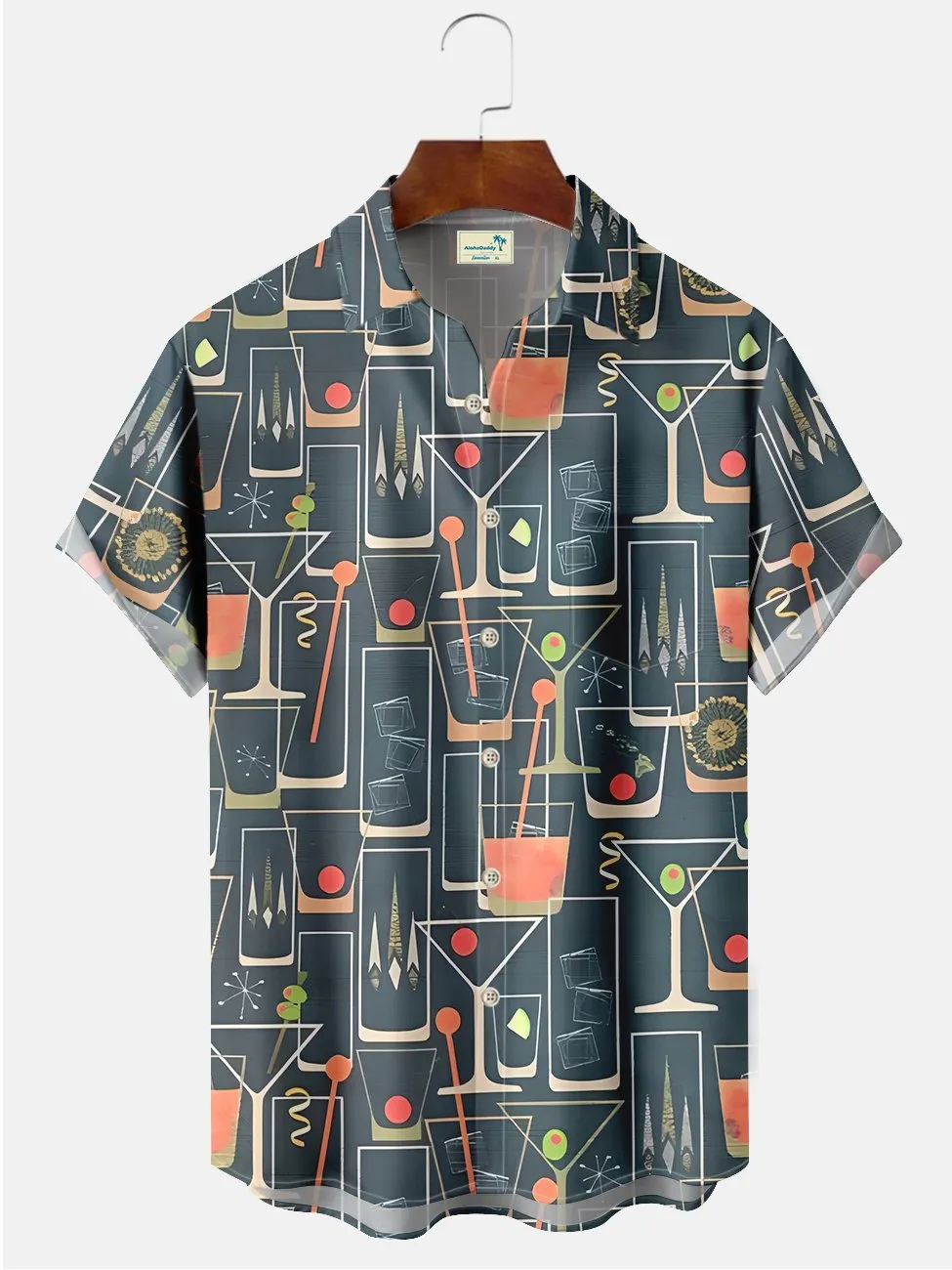 Alohadaddy Abstract Mid Century Modern Printed Casual Plus Size Shirts