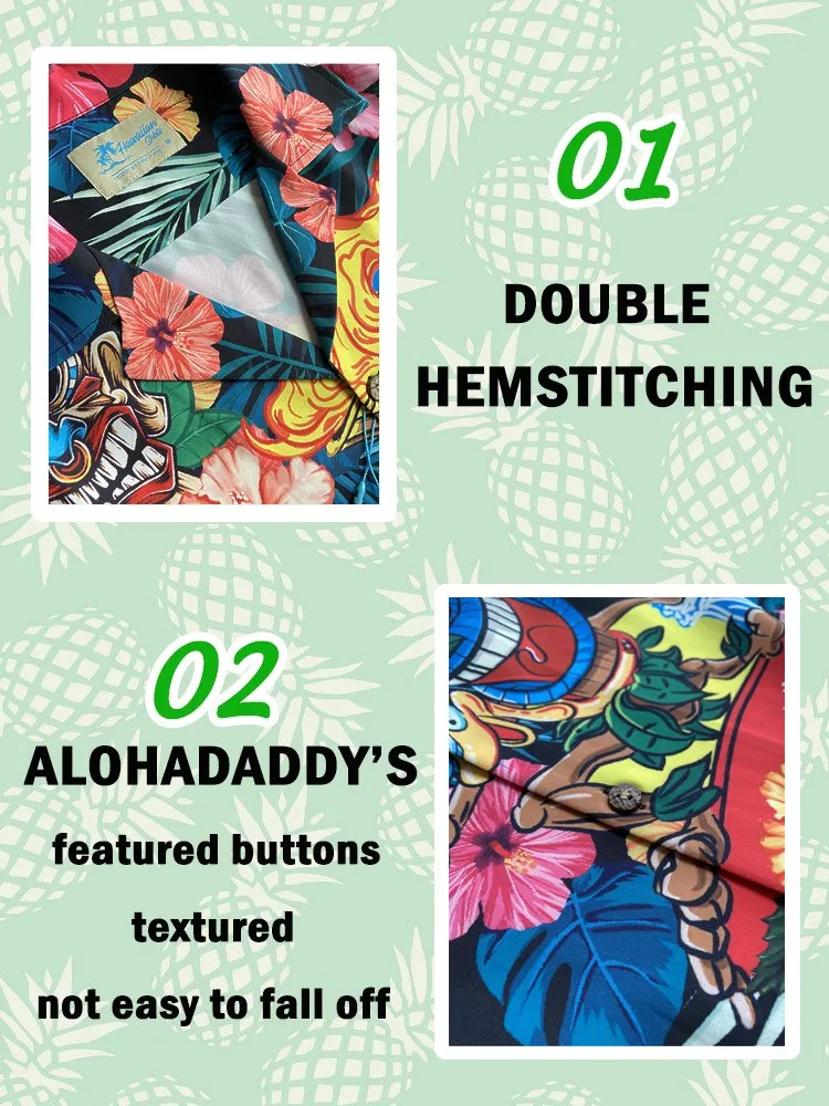 Alohadaddy Abstract Mid Century Modern Printed Casual Plus Size Shirts