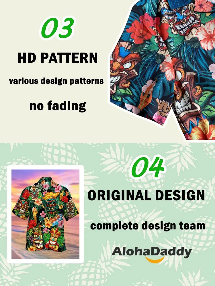 Alohadaddy Abstract Mid Century Modern Printed Casual Plus Size Shirts