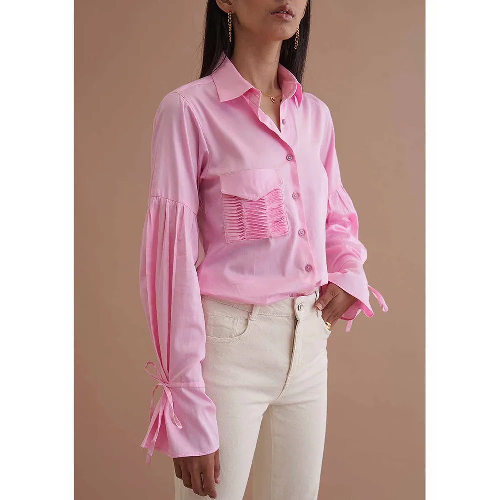 AMOSHI Pink Solid/Plain Five Shirt