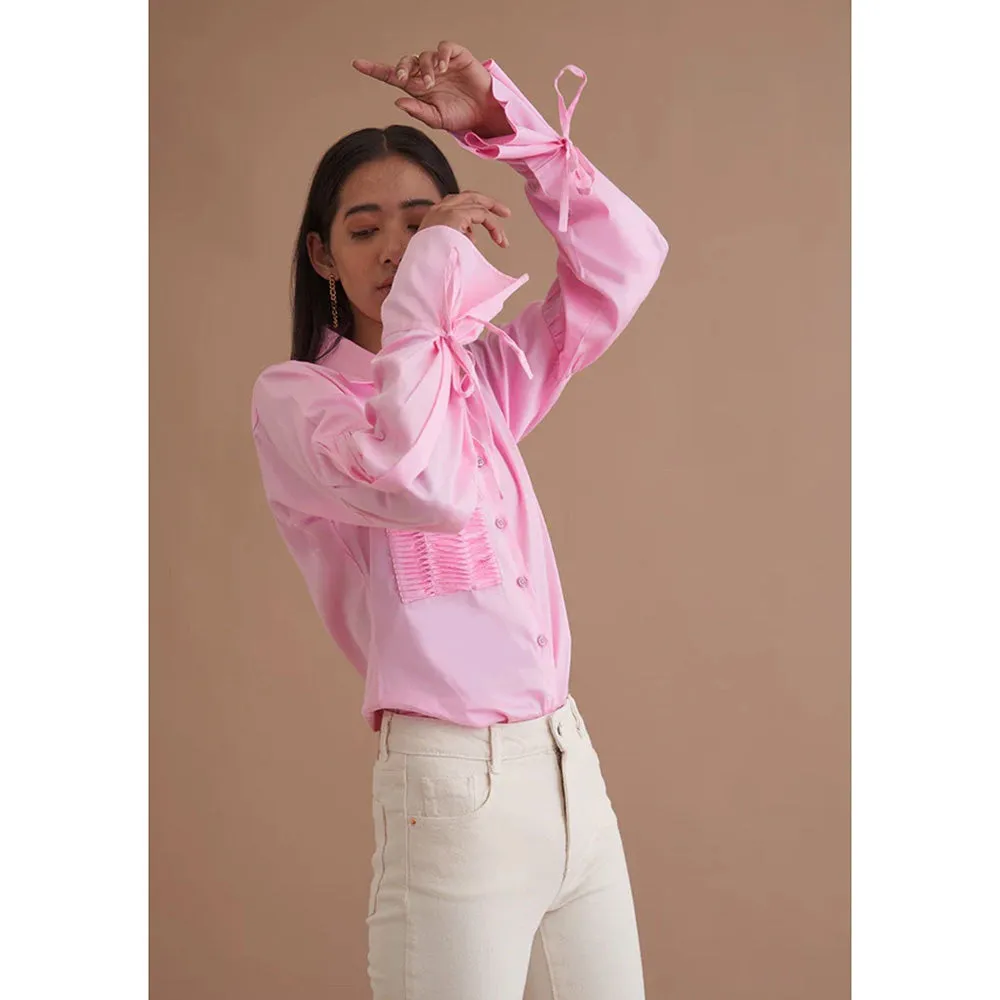 AMOSHI Pink Solid/Plain Five Shirt