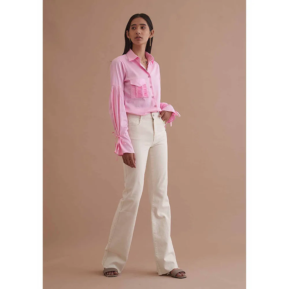 AMOSHI Pink Solid/Plain Five Shirt