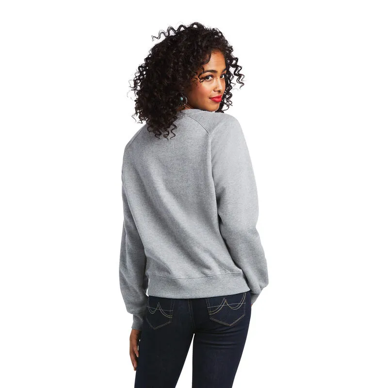Ariat® Ladies REAL Pacific Steerhead Heather Grey Sweatshirt 10039792