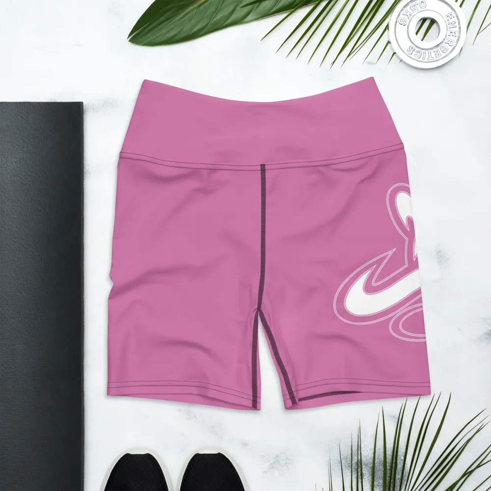 Athletic Apparatus Pink 1 White logo Yoga Shorts