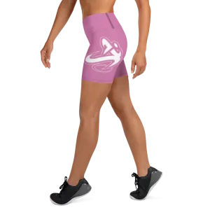 Athletic Apparatus Pink 1 White logo Yoga Shorts