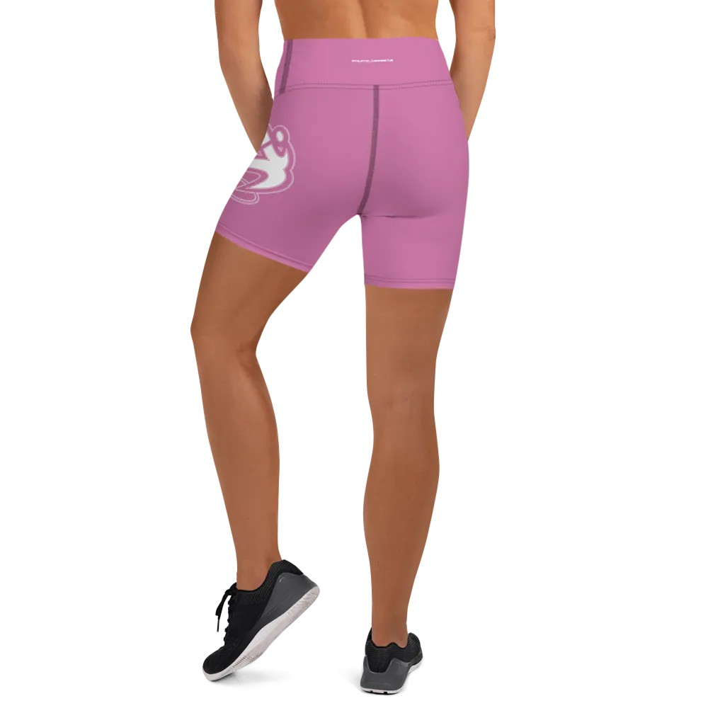 Athletic Apparatus Pink 1 White logo Yoga Shorts