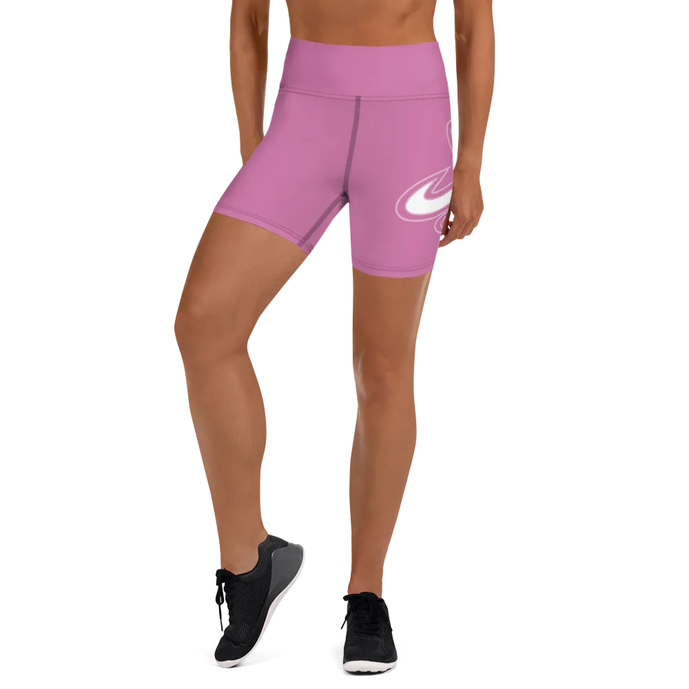Athletic Apparatus Pink 1 White logo Yoga Shorts
