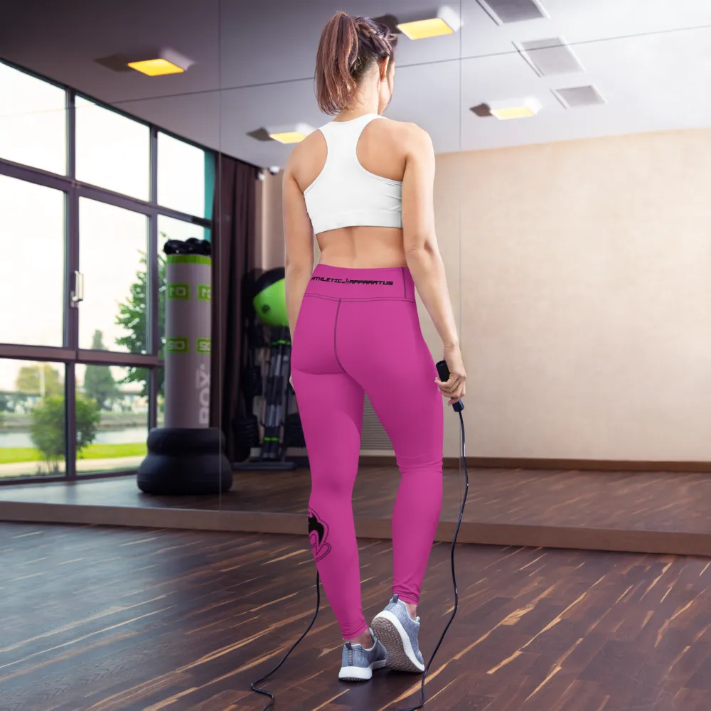 Athletic Apparatus Pink Black logo V3 Yoga Leggings