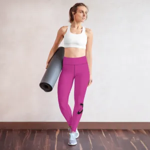 Athletic Apparatus Pink Black logo V3 Yoga Leggings