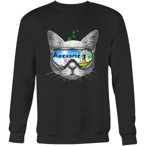 Awesome Cat| Cat Lover Crewneck Sweatshirt Mens Womens (4 colors)
