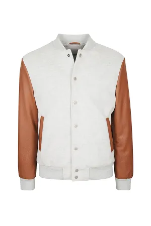 Bimateric jacket wool and skin