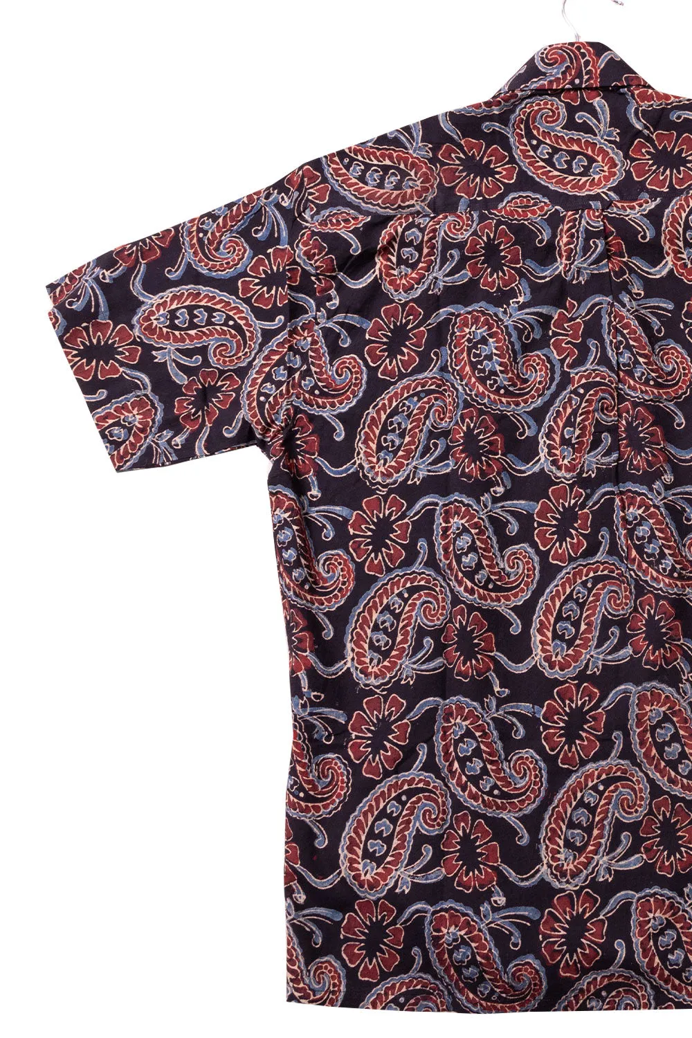 Black Half Sleeve Ajrakh Printed Cotton Mens Shirt 10071087