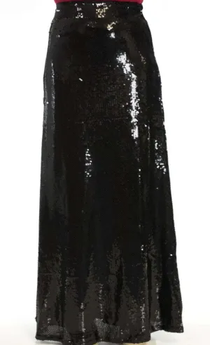 Black Sequin Maxi Skirt