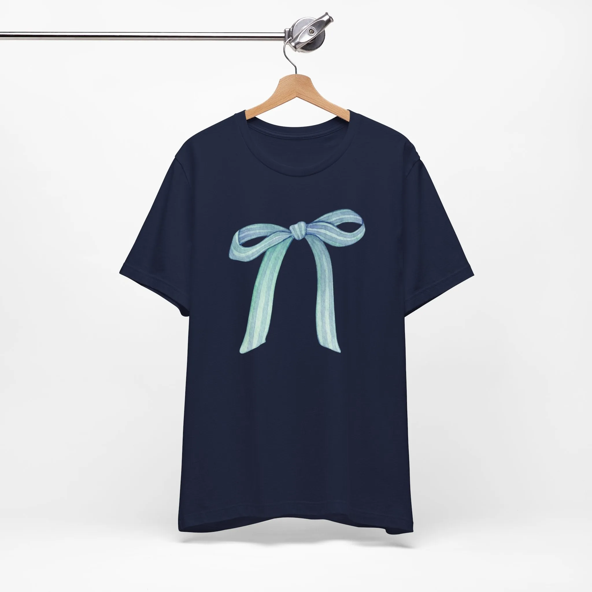 Blue Striped Bow Cozy T-Shirt