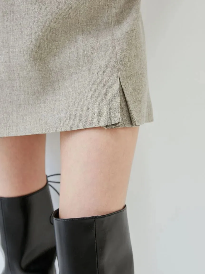 Box Pleats High Waist Tweed Mini Skirt