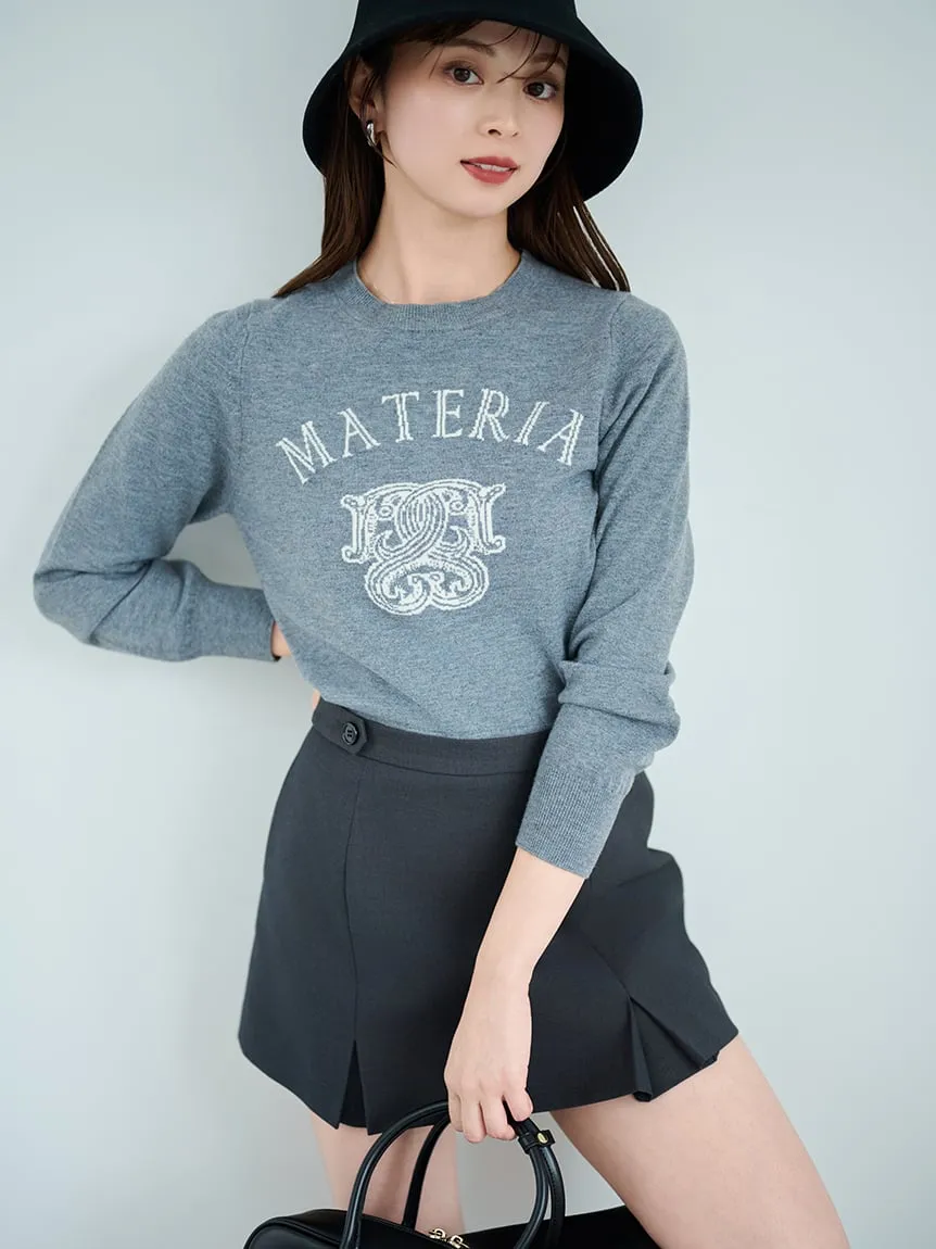 Box Pleats High Waist Tweed Mini Skirt