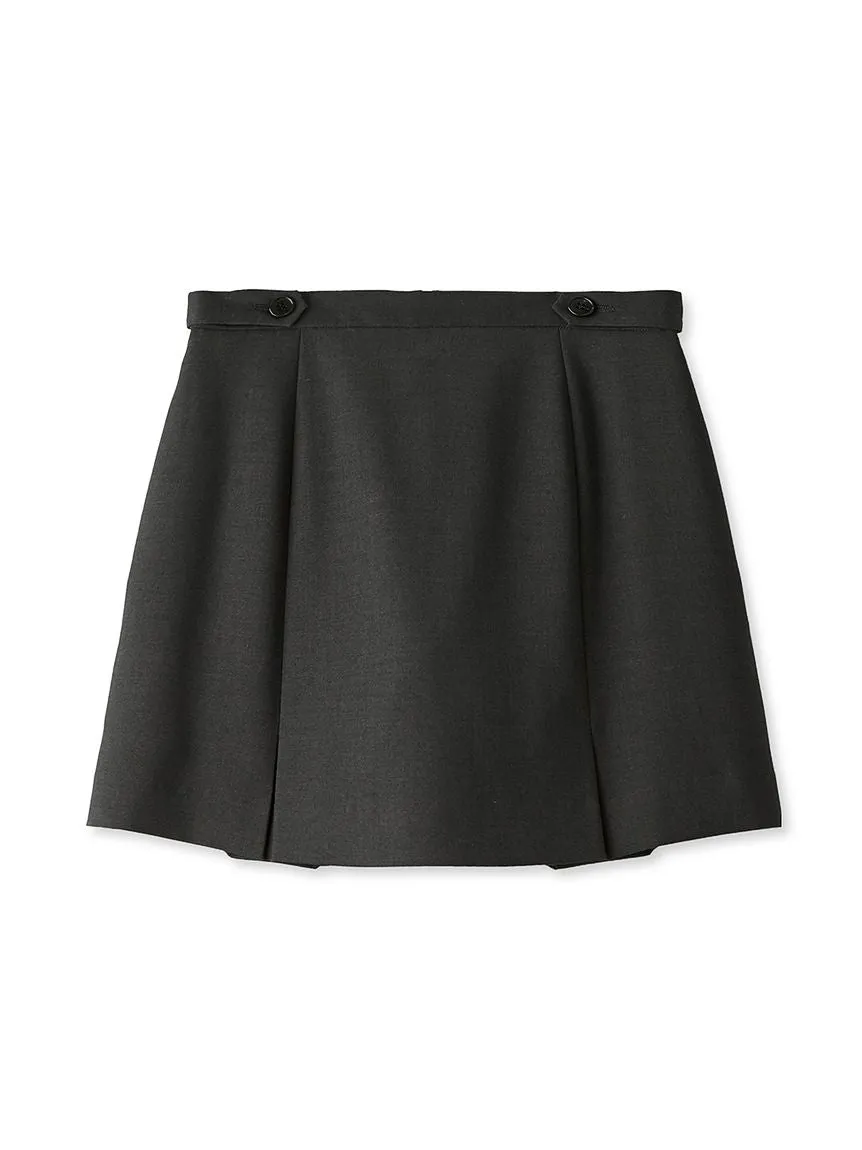 Box Pleats High Waist Tweed Mini Skirt