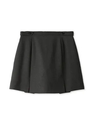 Box Pleats High Waist Tweed Mini Skirt