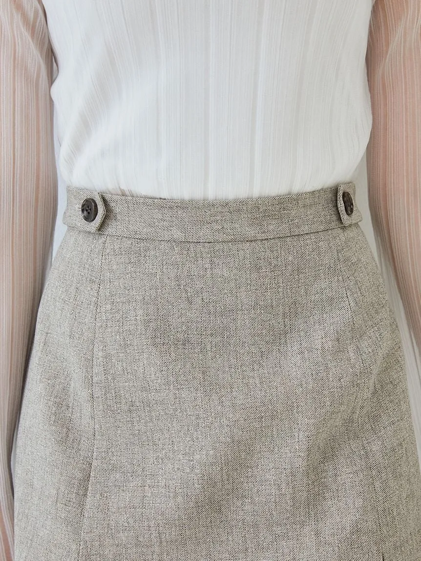 Box Pleats High Waist Tweed Mini Skirt