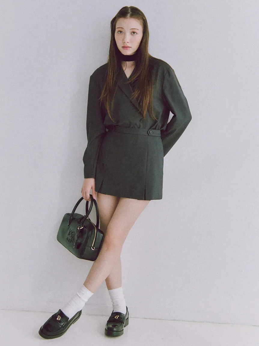 Box Pleats High Waist Tweed Mini Skirt