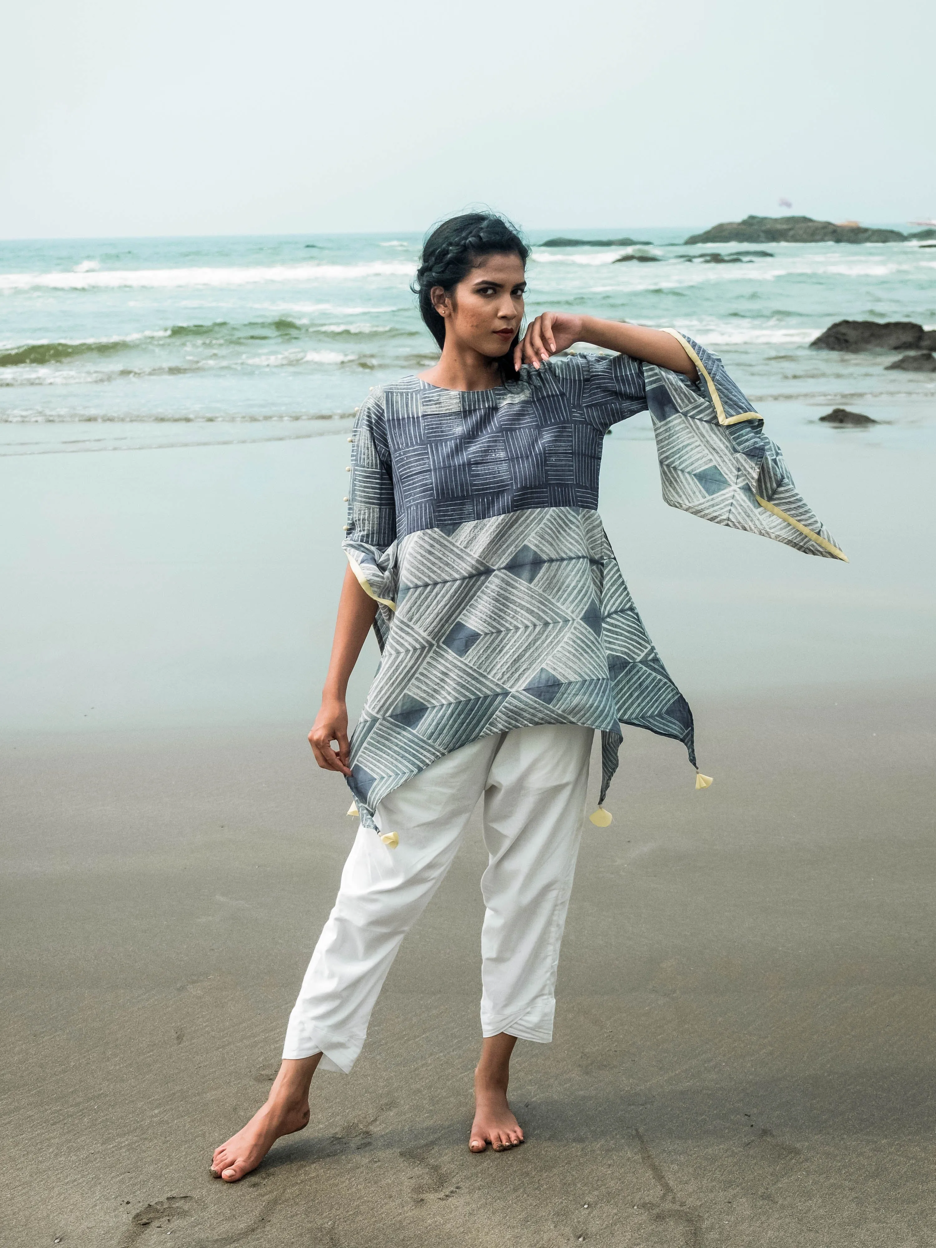 Butterfly Sleeve Top With Slits
