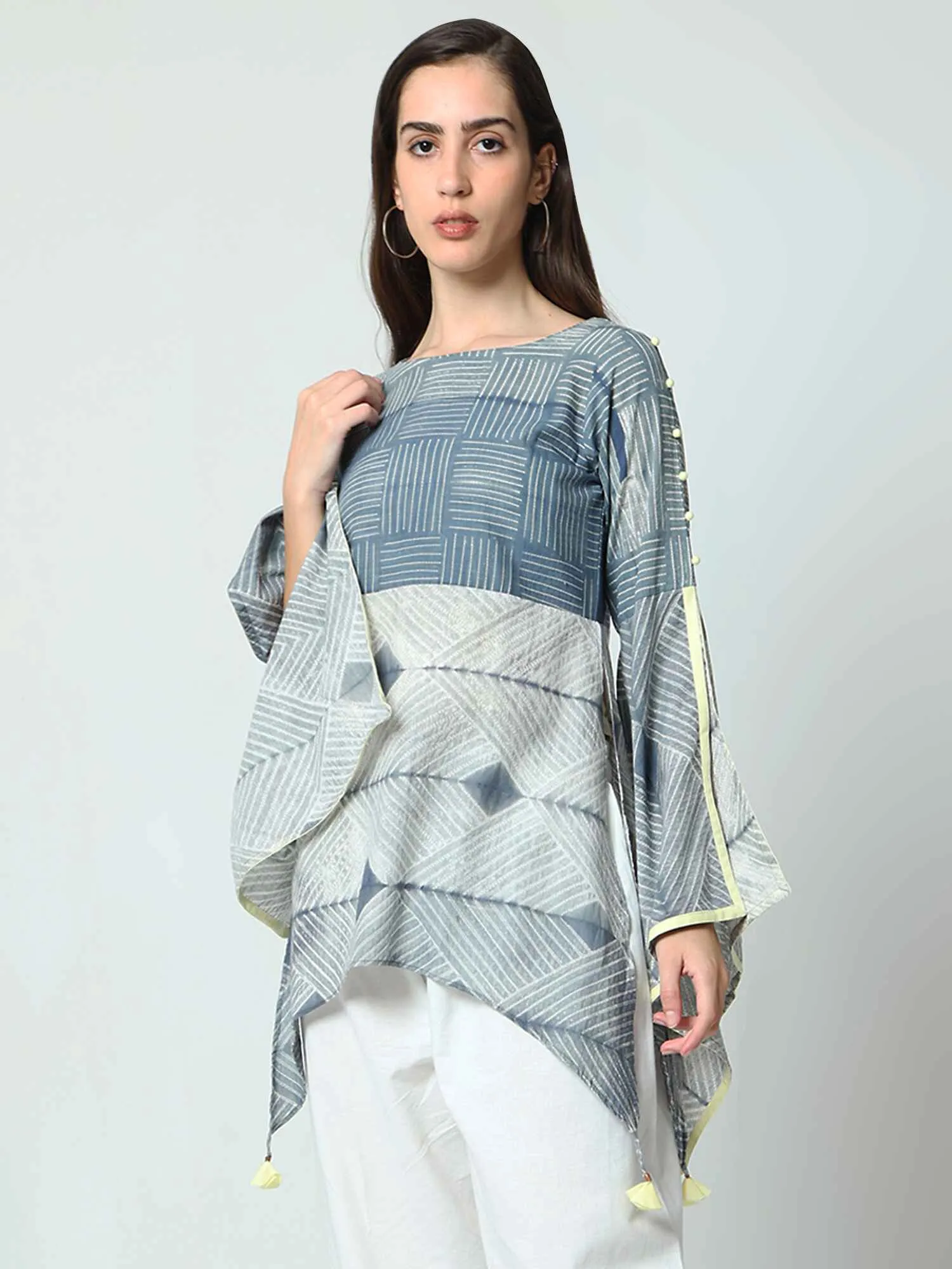 Butterfly Sleeve Top With Slits