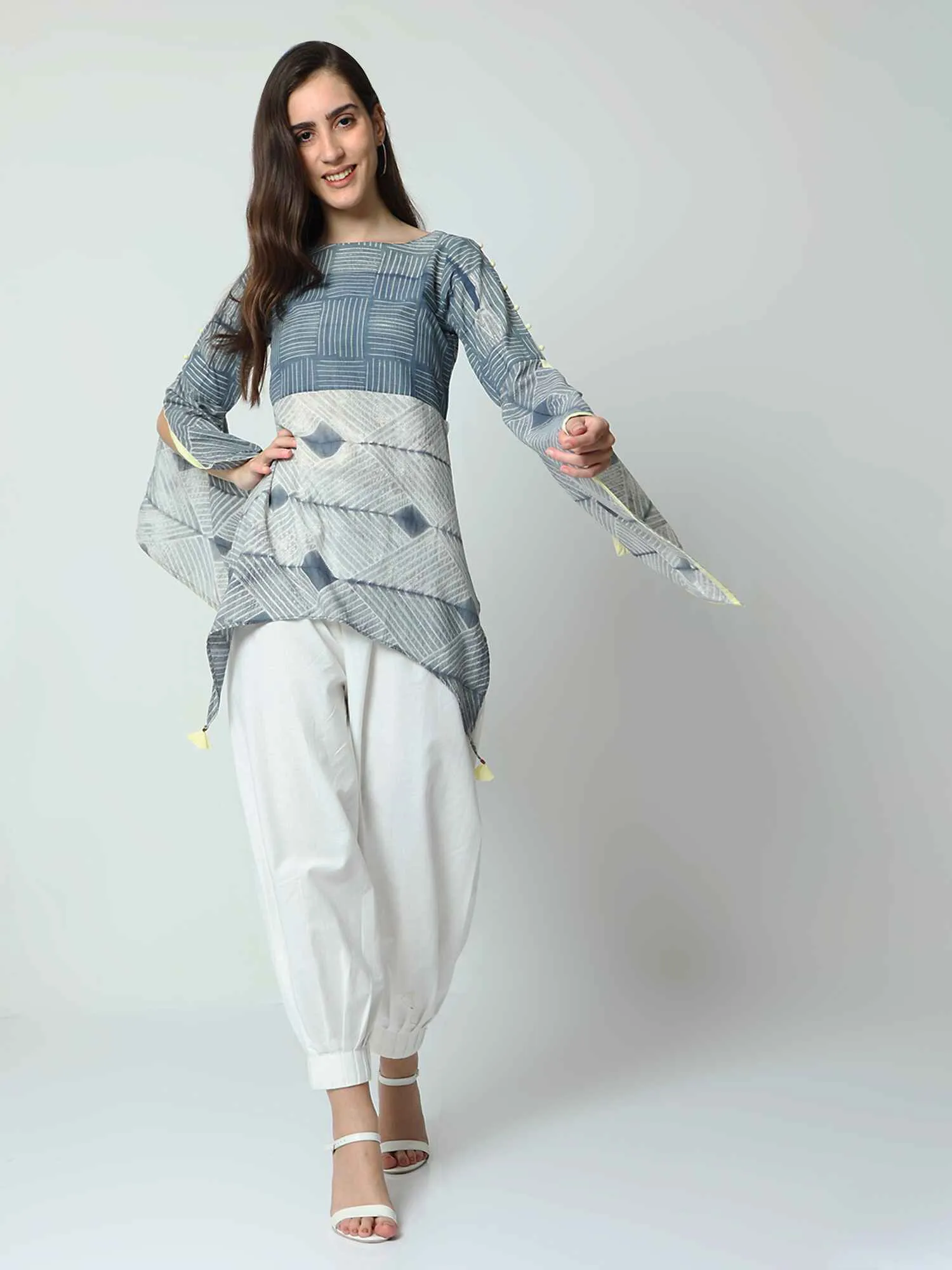 Butterfly Sleeve Top With Slits