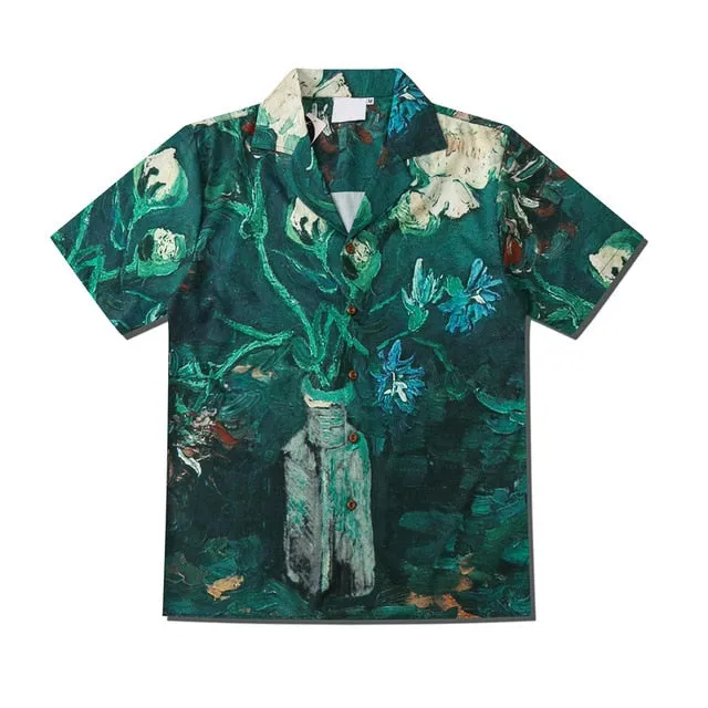 Casual Printed Modern Art Decoration Cotton Shirts