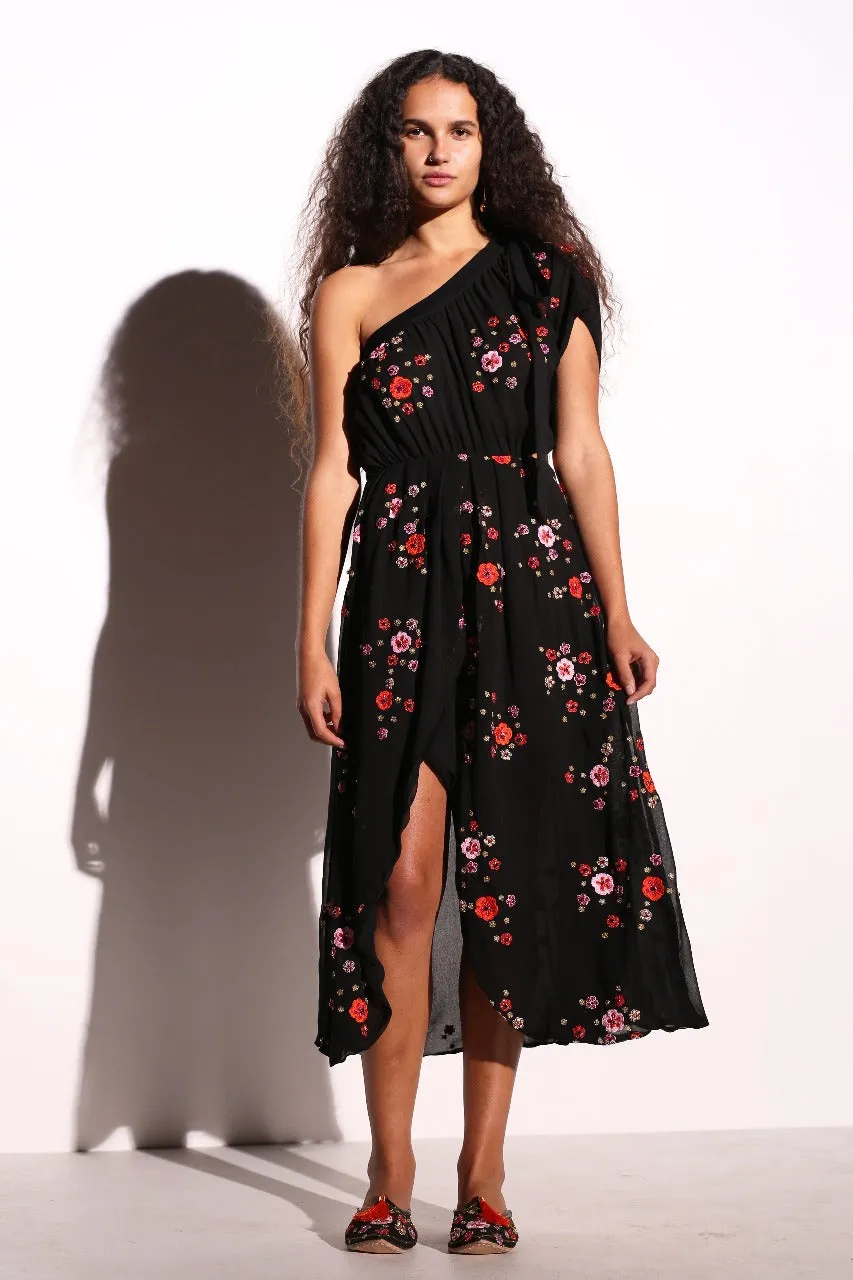 Embellished silk georgette dress
