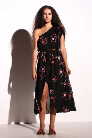Embellished silk georgette dress