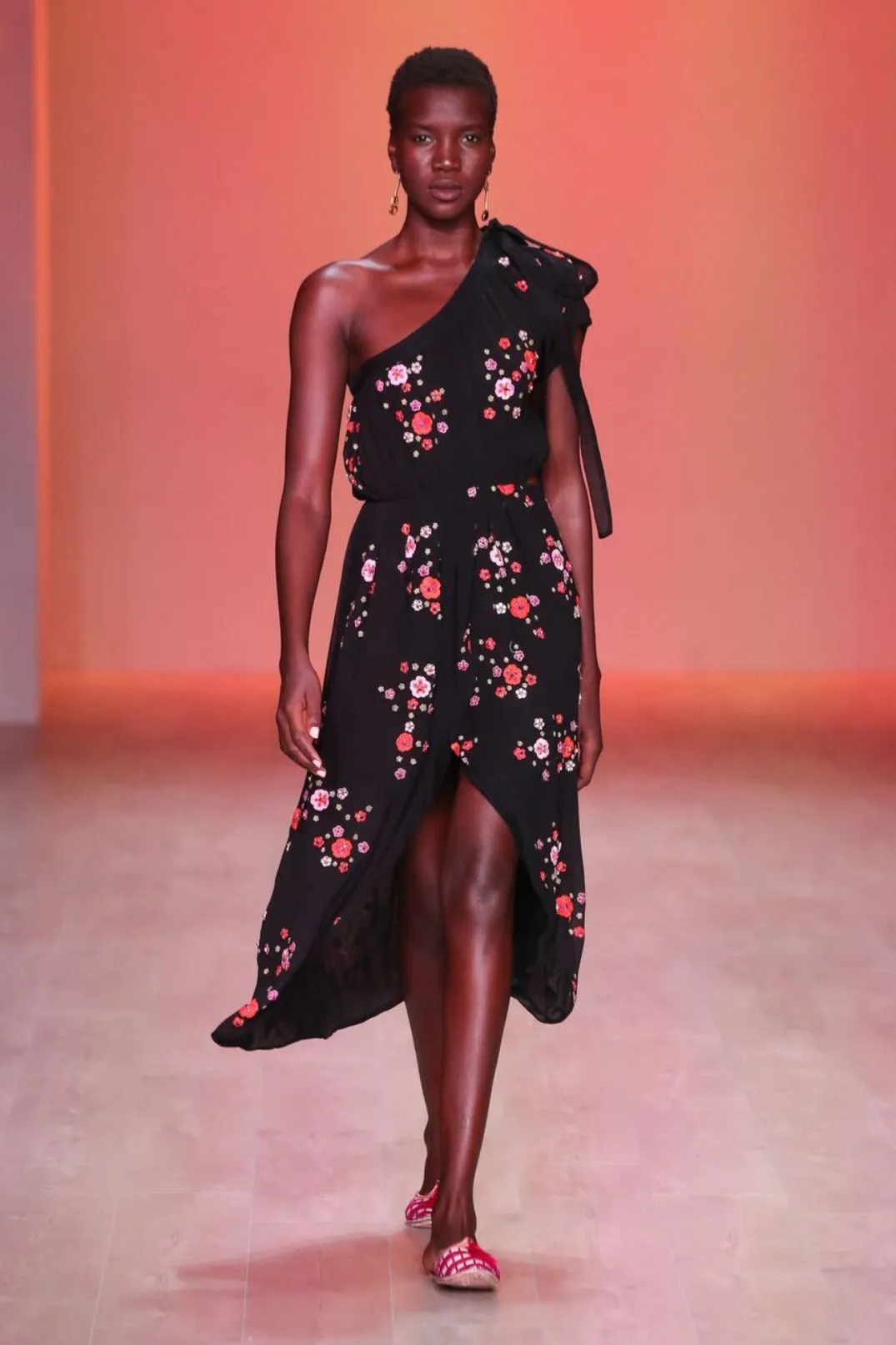 Embellished silk georgette dress