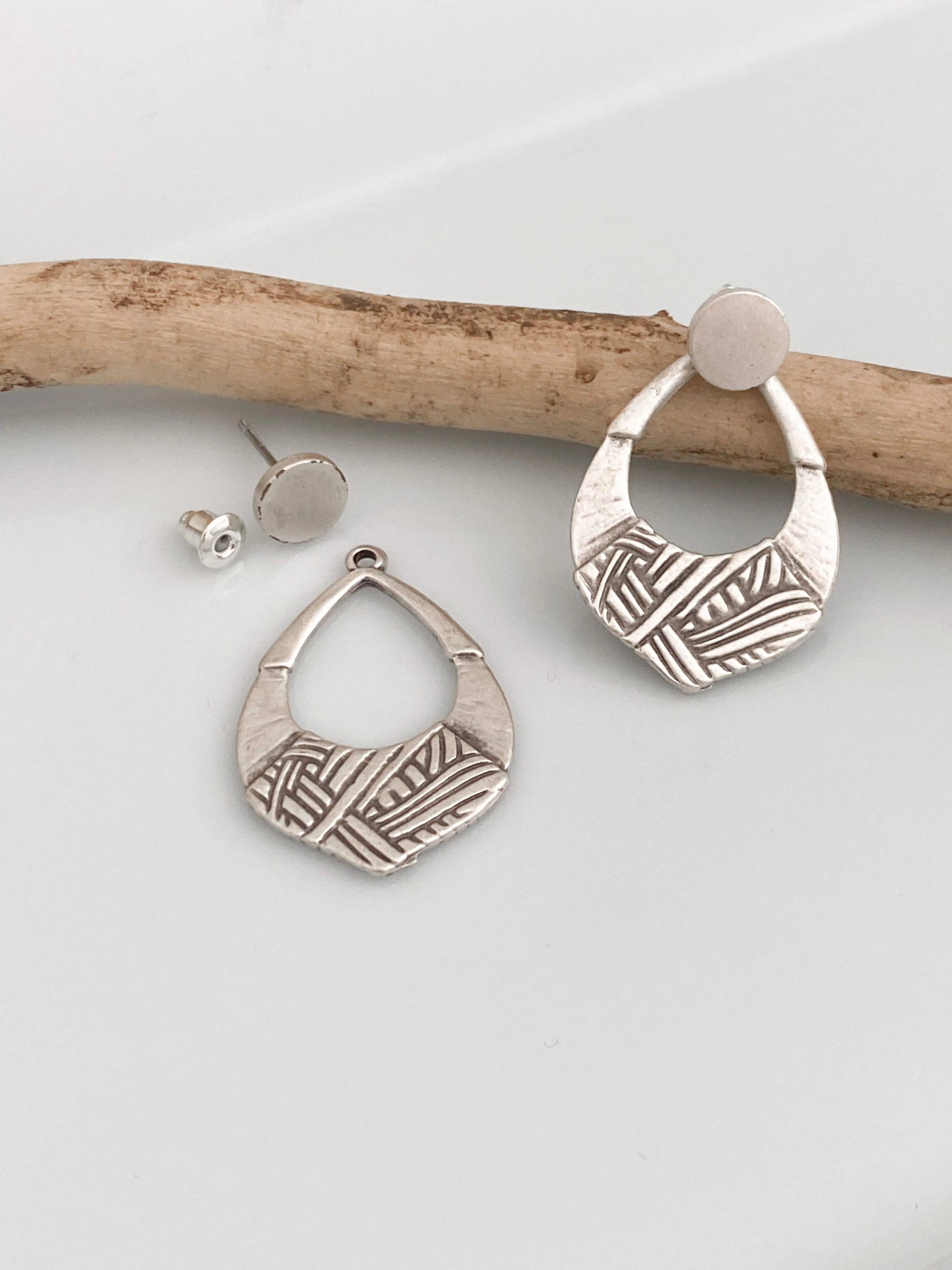 Etched Silver Ear Jackets