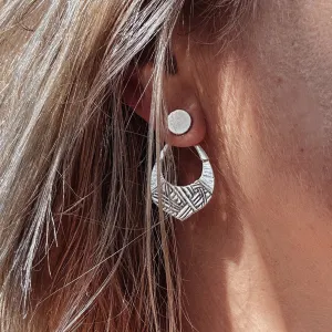 Etched Silver Ear Jackets