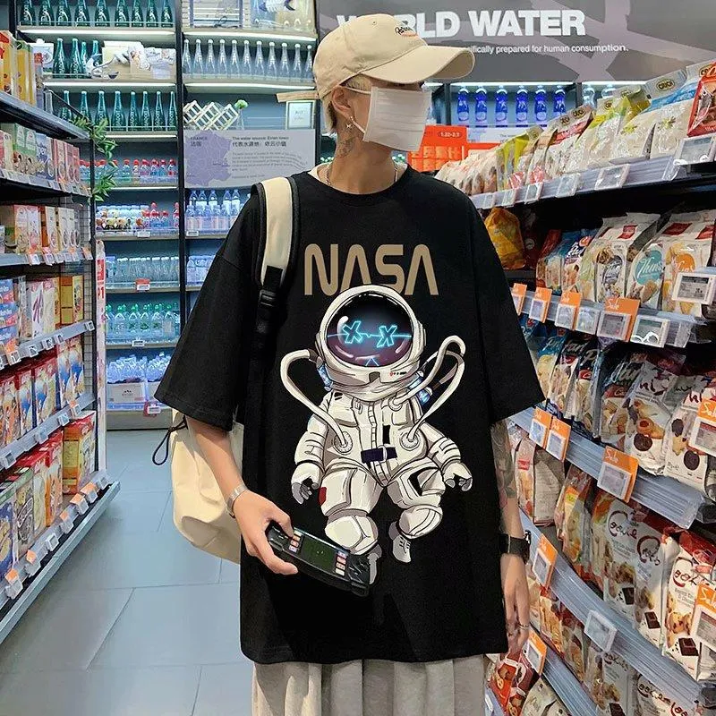Europe Vintage Short Sleeve T-Shirt INS Popular Loose Trendy Tops Harajuku chiStudent T-Shirt