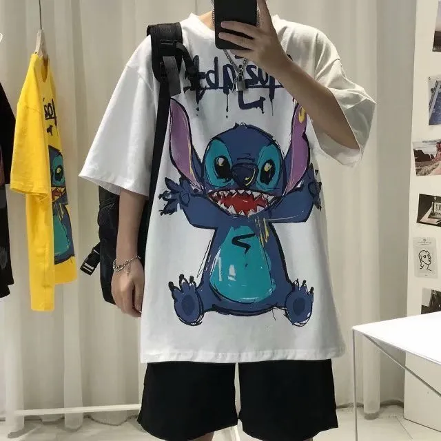 Europe Vintage Short Sleeve T-Shirt INS Popular Loose Trendy Tops Harajuku chiStudent T-Shirt