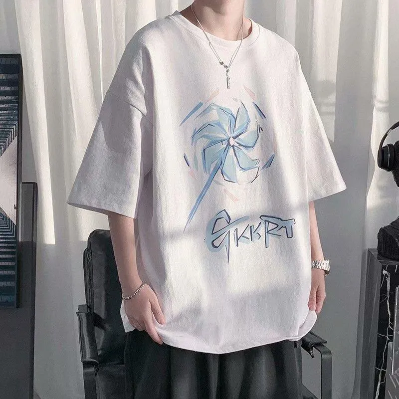 Europe Vintage Short Sleeve T-Shirt INS Popular Loose Trendy Tops Harajuku chiStudent T-Shirt
