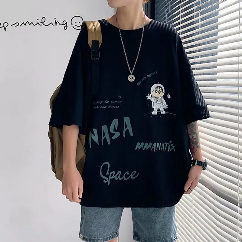 Europe Vintage Short Sleeve T-Shirt INS Popular Loose Trendy Tops Harajuku chiStudent T-Shirt