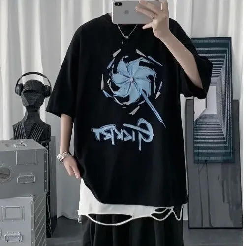 Europe Vintage Short Sleeve T-Shirt INS Popular Loose Trendy Tops Harajuku chiStudent T-Shirt