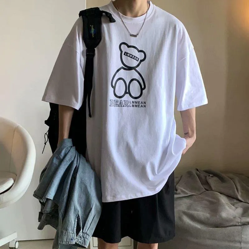 Europe Vintage Short Sleeve T-Shirt INS Popular Loose Trendy Tops Harajuku chiStudent T-Shirt