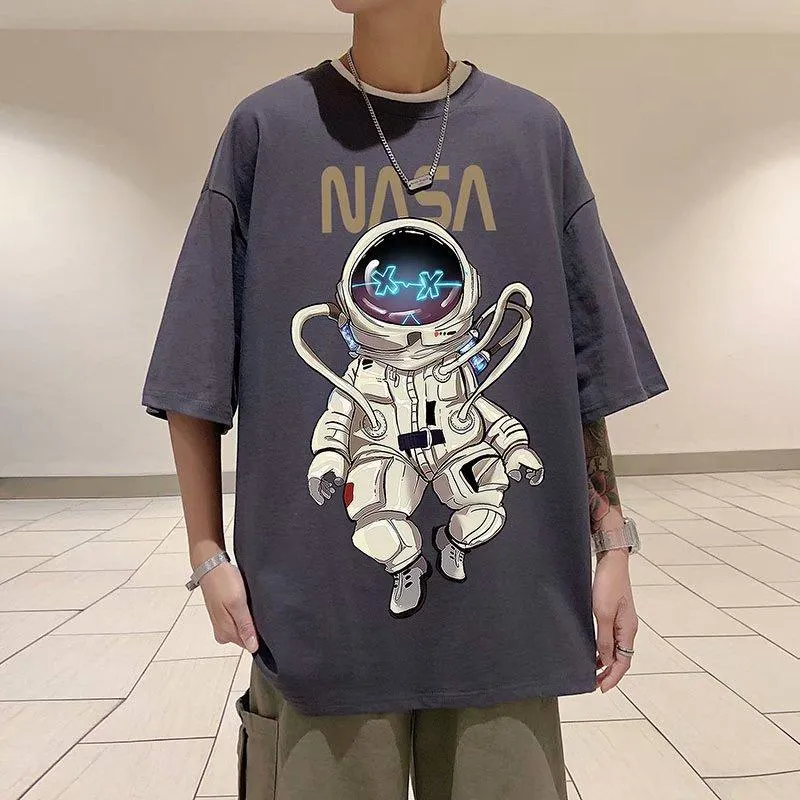 Europe Vintage Short Sleeve T-Shirt INS Popular Loose Trendy Tops Harajuku chiStudent T-Shirt