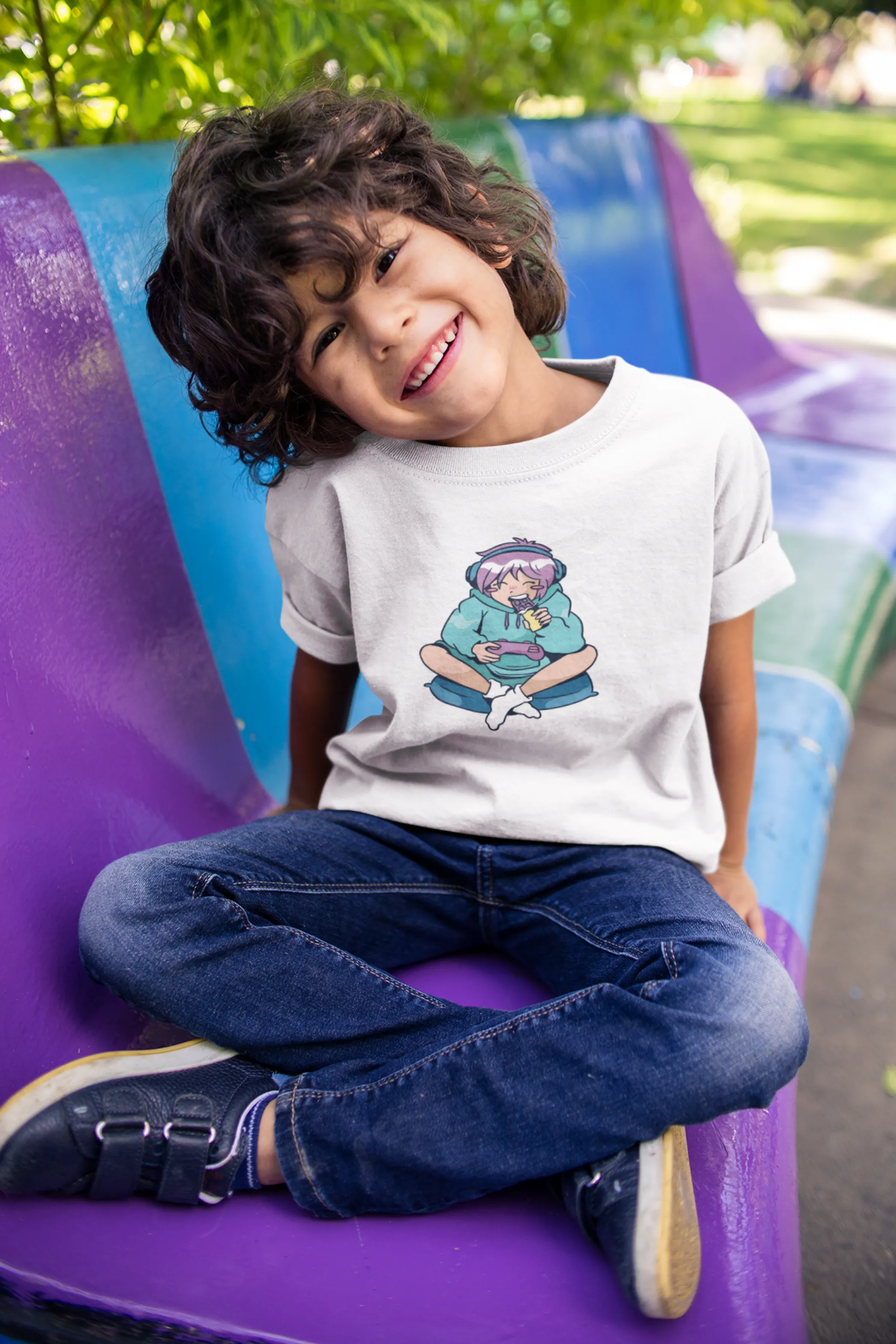 Gamer Anime Printed T-shirt for boy