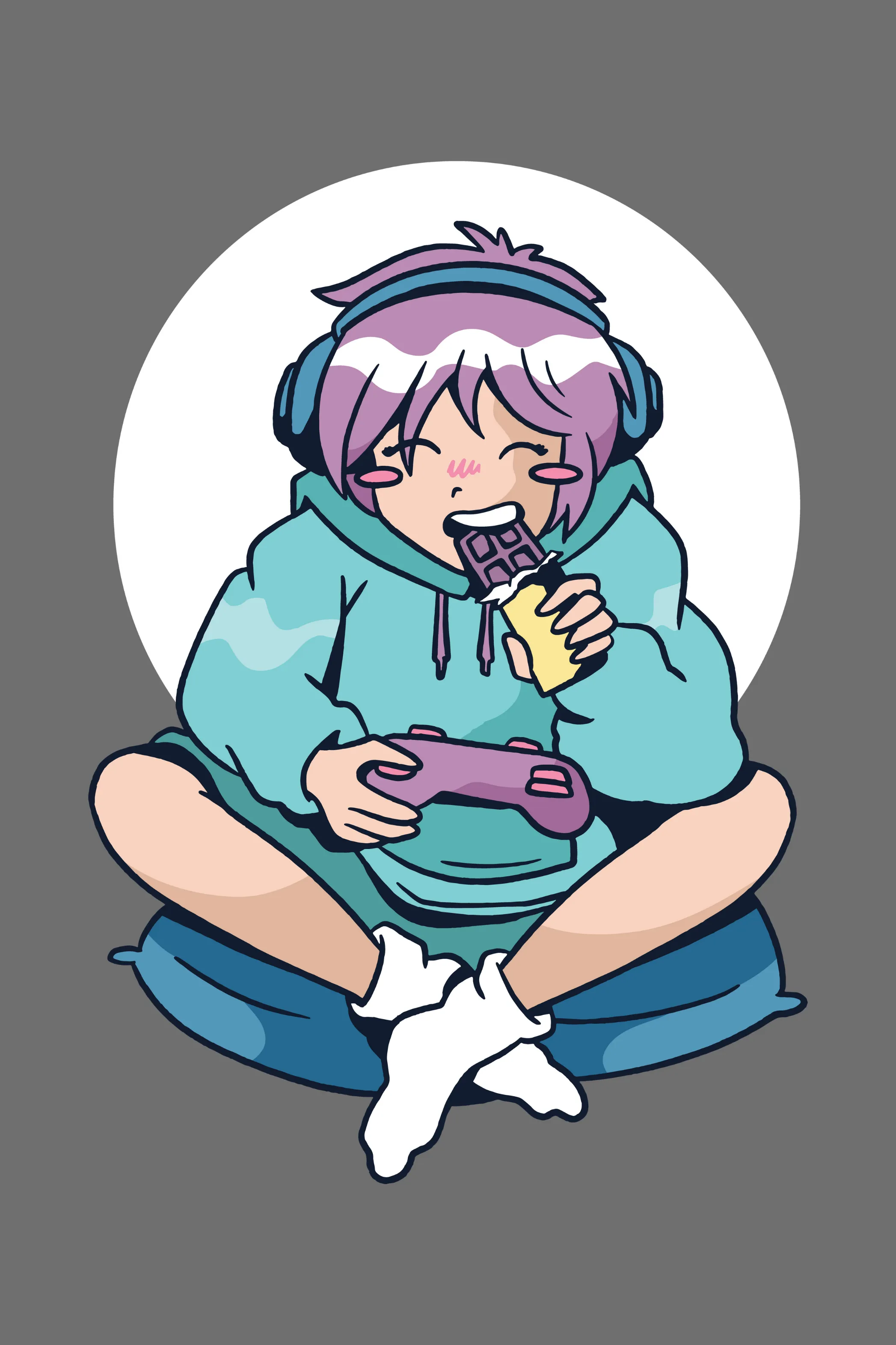 Gamer Anime Printed T-shirt for boy