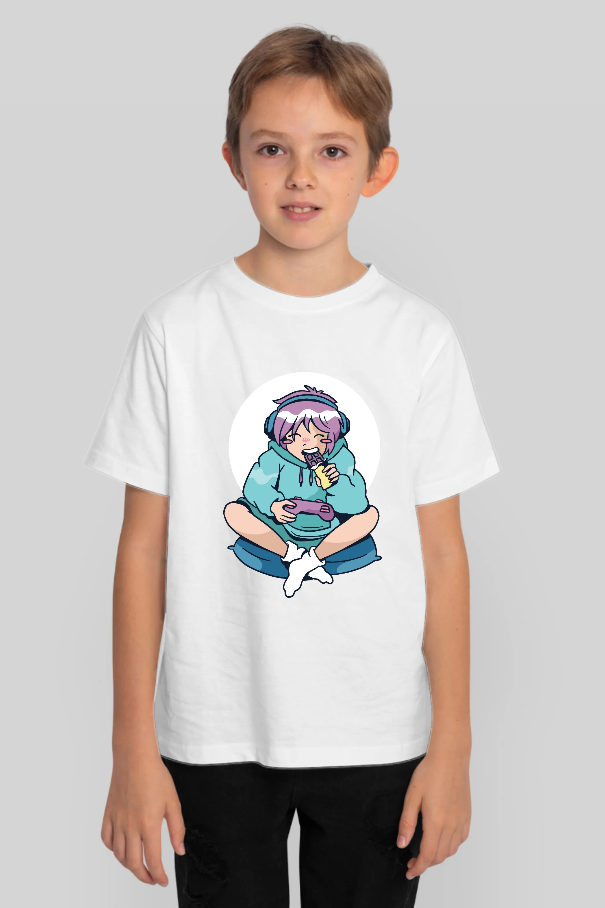 Gamer Anime Printed T-shirt for boy
