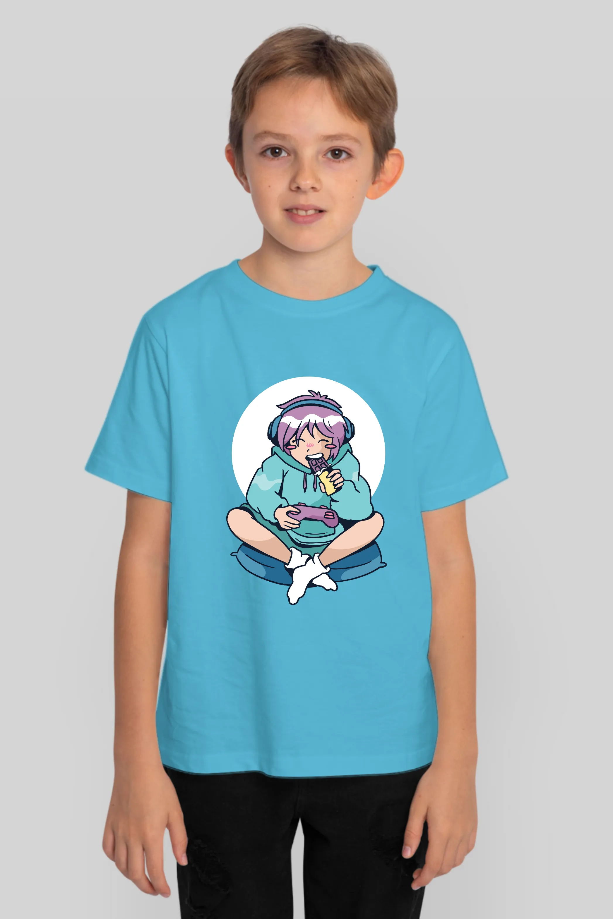 Gamer Anime Printed T-shirt for boy
