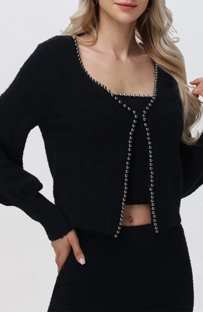 Gianna Pearl Cropped Cardigan