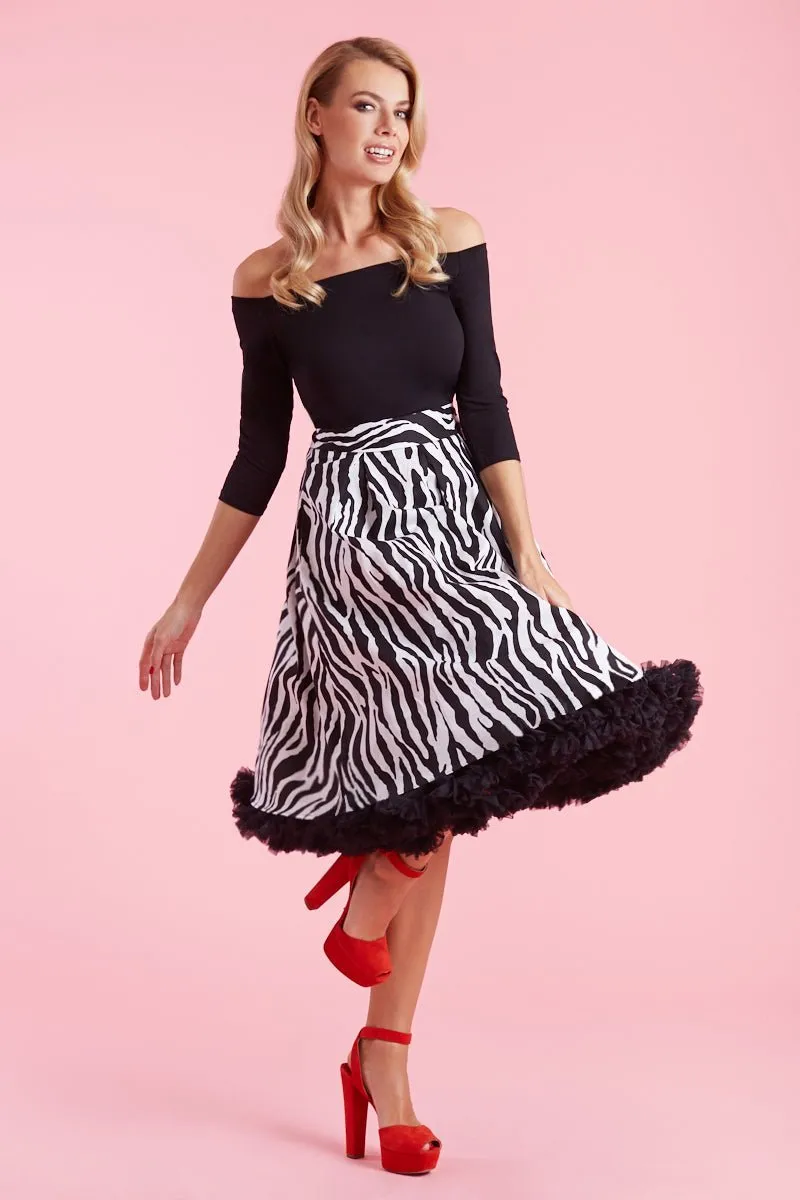 Gloria Rockabilly Off Shoulder Black Top