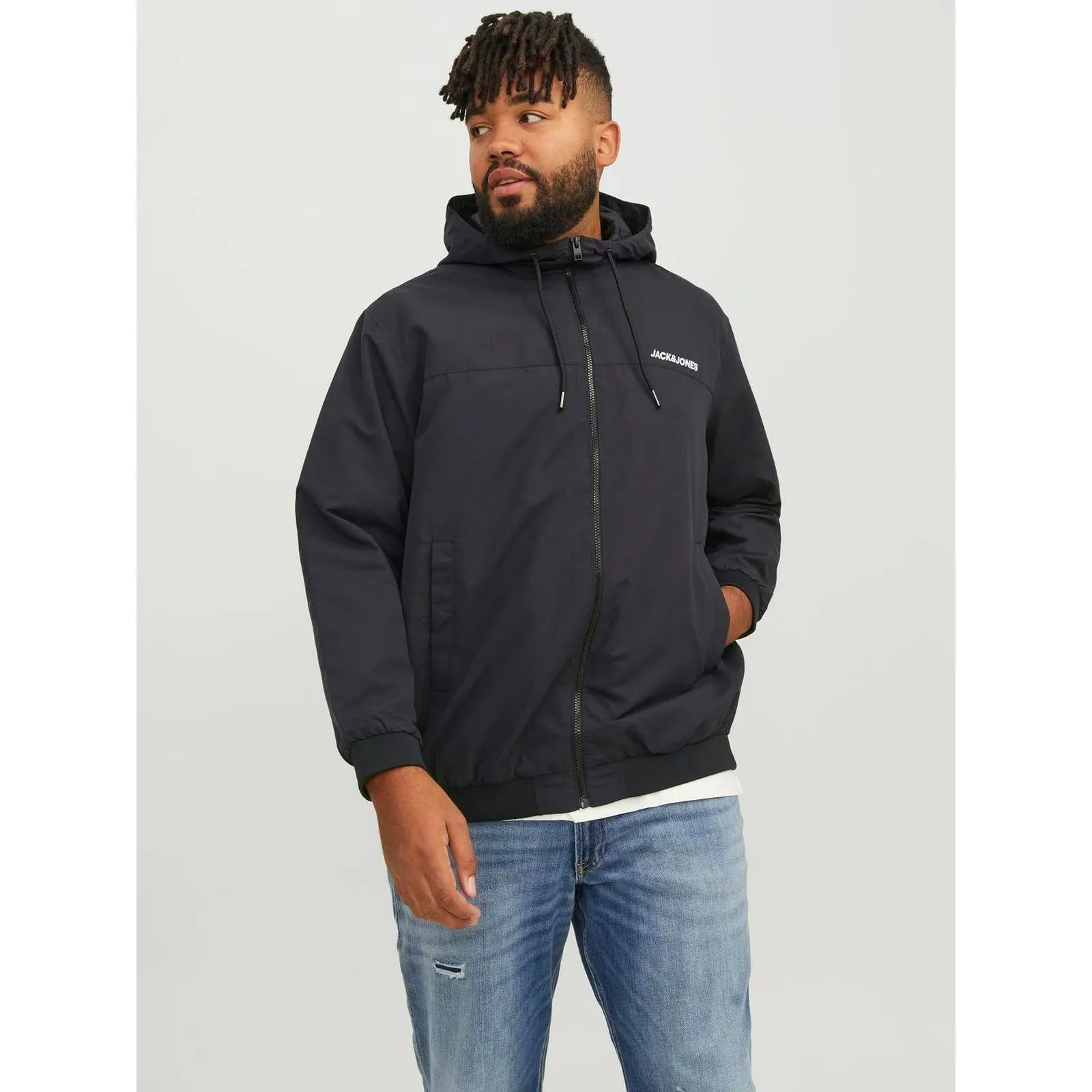Jack & Jones Mens Rush Big & Tall Full Zip Hoodie