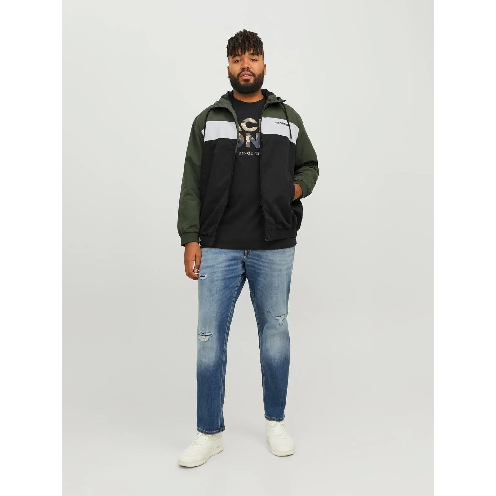 Jack & Jones Mens Rush Big & Tall Full Zip Hoodie